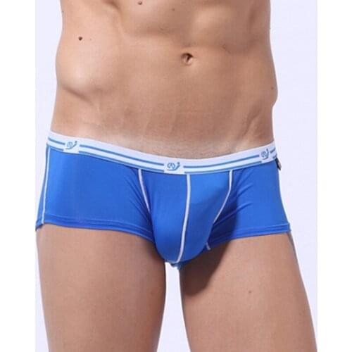 Fashion Underwear Men Boxers shorts Male transparent bags Designer brand U convex man sexy panties gay satin Size S M L XL