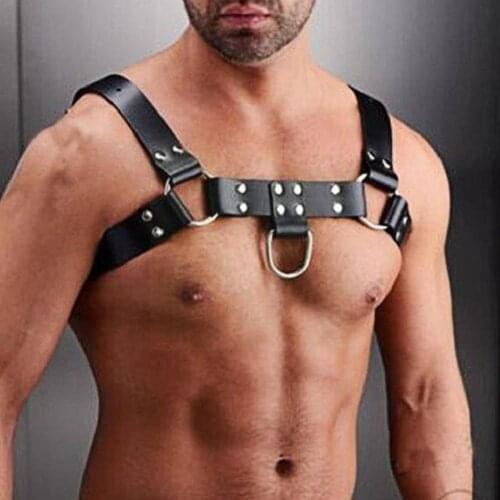 Mens Chest Harness Punk Adjustable Faux Leather Belt Shoulder Bondage Harajuku Ornament Strap Costume Body Accessories Sex H6I1