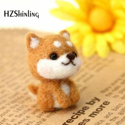 Non-Finished Handmade Fieltro Teddy Dog Toy Doll Wool Felt Poked Kitting DIY Wool Felting Package