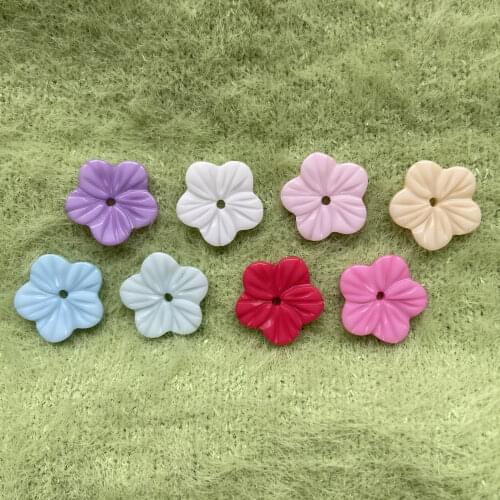 New 20pcs 14.5mm Colorful Flat back resin flower Art Rhinestones for needlework Decorative Craft buttons sewing accessories