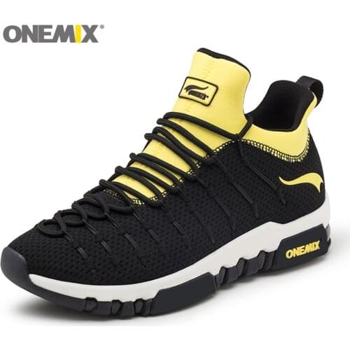 ONEMIX Mens Road Running Shoes Knit Air Cushion Lightweight Breathable Outdoor Sports Shoes Trainers Fitness Walking Sneakers