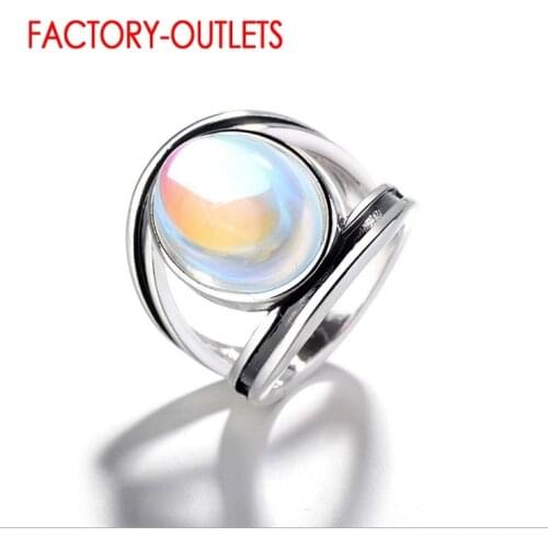 Authentic 925 Sterling Silver Oval Crystal Finger Rings For Women Fashion Female Ring Jewelry Accessory For Wedding Engagement