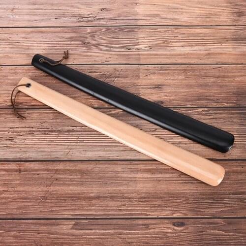 Professional Wooden Shoe Horn Flexible Handle Shoehorn Useful Shoe Lifter Professional Shoe Spoon Home Tools Black/ Light Yellow