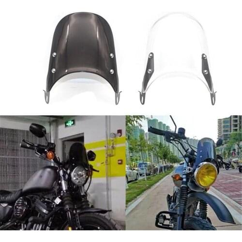 Airflow Adjustable Windscreen Wind Deflector Universal Motorcycle Windshield For 5-7 Inch Headlights