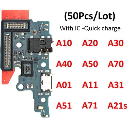 50Pcs USB Charge Port Dock Connector Charging Board Flex Cable For Samsung A10 A20 A30 A40 A50 A70 A01 A11 A21 A31 A51 A71 A21s