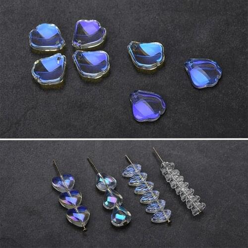 50pcs/lot color printing geoemtry hearts/petal/flowers shape fashion glass beads diy jewelry earrings pendant accessory