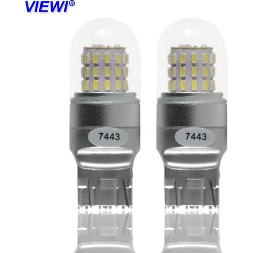Super car led tail light t20 7443 daylight bulb canbus error free 3014 leds 12V 4W super auto turn signal Duail lights