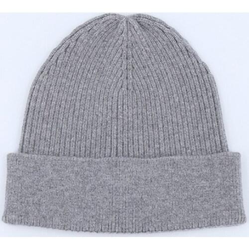Beanie Women Men Winter Knit Hat Wool Brim Cuff Warm Autumn Solid Color Casual Outdoor Skiing Accessory