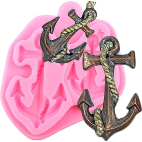 Anchor Silicone Mold Ocean Series Cupcake Topper Chocolate Making Moulds Polymer Clay Candy Molds Fondant Cake Decorating Tools