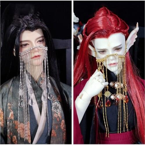 1/3 Scale BJD Hanfu Doll Wig Hair Crown Ancient Costume Fringed Veil Headwear Head Accessories for BJD/SD Boy or Girl C1150