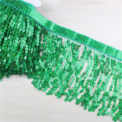10Yards 15CM Long Green Silver Lace Fringe Trim Tassel Fringe Trimming For Diy Latin Dress Stage Clothes Accessories Lace Ribbon
