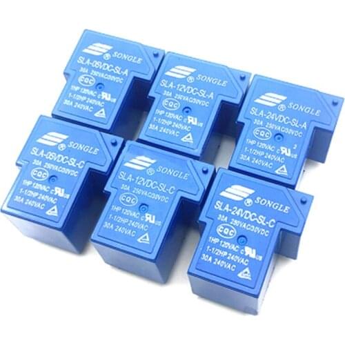 100pcs/lot Relays SLA-05VDC-SL-C SLA-12VDC-SL-C SLA-24VDC-SL-C 5V 12V 24V 30A 6pins Original Relay