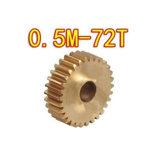 2Pieces/Lot 0.5M-72Teeth Plane Spur Copper Mold Small Modulus Gear--Diameter:37mm Hole d:5mm