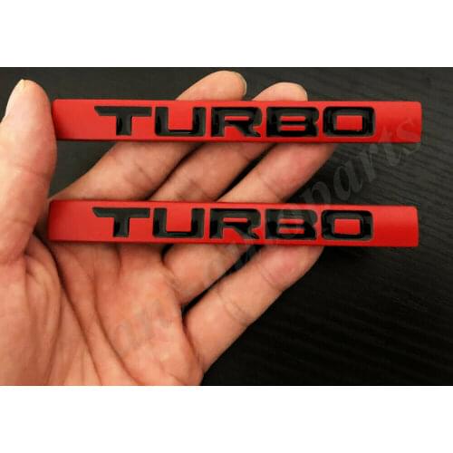 2pcs Metal Red Turbo Car Trunk Emblem Badge Decal Sticker i VTEC 370 220 210