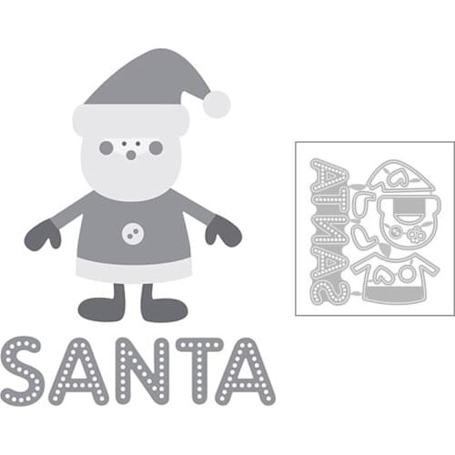 2020 New Christmas Hat Boy and English Words Santa Metal Cutting Dies For DIY Making Greeting Card Paper Scrapbooking No Stamps