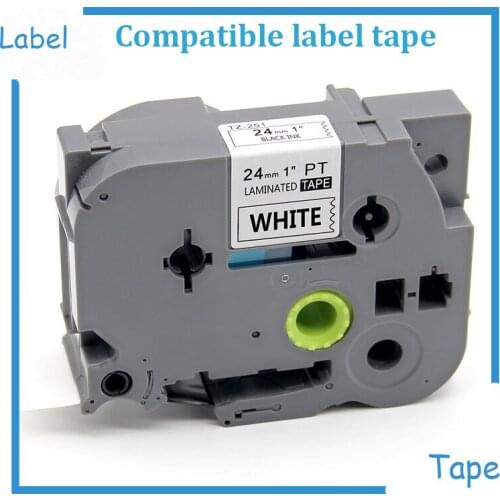 80pcs mix 24mm compatible brother tze tape for p touch label tape TZE-251 TZE-751, TZE-451