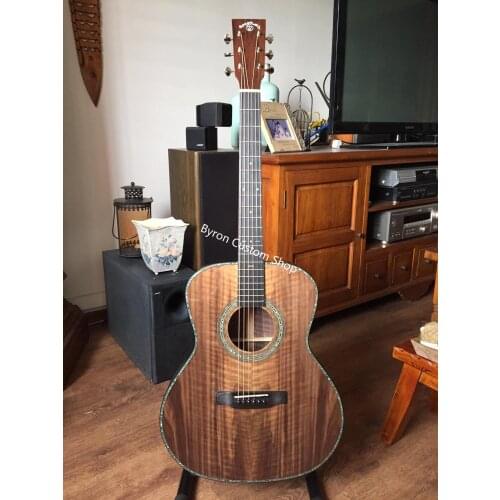 Free shipping all solid Europe walnut wood OM guitar custom handmade solid OM 14 frets AAA acoustic guitar