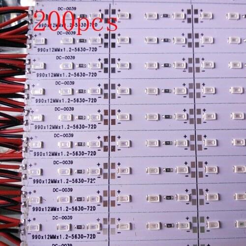 FREE DHL/CDEK, Korea chip 200pcs/lot 12W~15W 5630 LED bar light box,DC12V Blue/Red/Green LED rigid strip