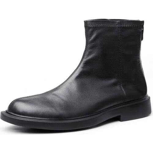 Fashion Cowhide Army Shoes Men Genuine Leather Men Boots Mens Combat Boots British Retro Autumn Winter Cowboy Boots Ankle Boots