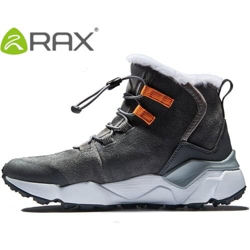 Women Genuine Leather Warm Hiking Shoes With Fur Lined Winter Snow Boots Mens Antiskid Cushioning Outdoor Shoes AA52330