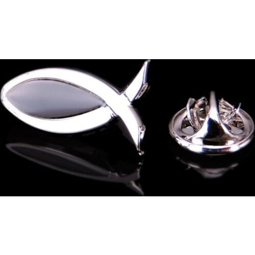 High-quality Brooch Lapel Pin For Successfu Men Pins Black fish Neckpin Collar Badge Jewelry Broche Clothing accessories