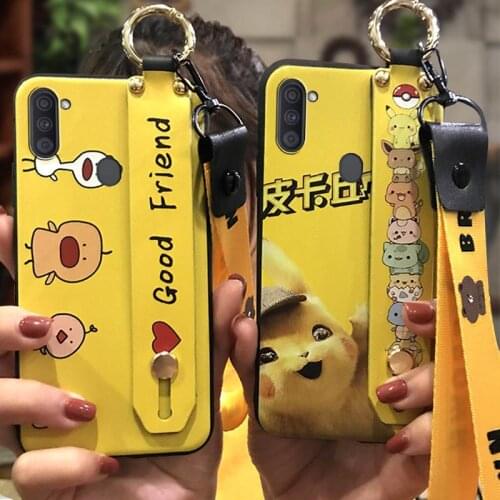 Kickstand Wristband Phone Case For Samsung Galaxy A11 Back Cover Dirt-resistant Shockproof