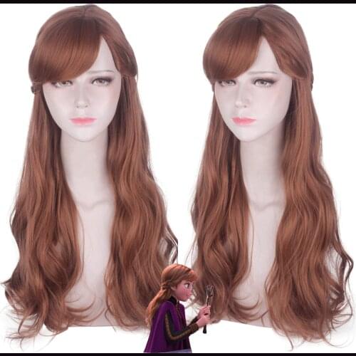 Anime Cosplay Long Wigs Double Braided Blonde Brown Synthetic Cosplay Halloween Costume Wigs