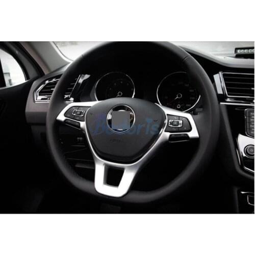 For Volkswagen VW Tiguan L 2017 2018 Interior Moulding Trim Steering Wheel Cover Chrome Car Styling Accessories