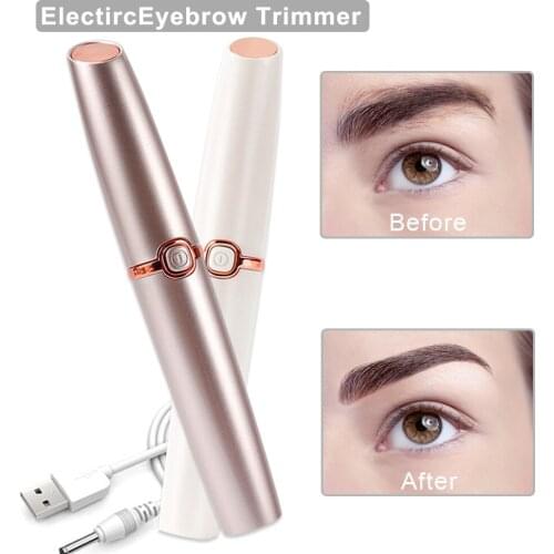 Electric Eyebrow Trimmer Mini Shaver Razors Portable Pen Epil Hair Remover Painless Razor LED Light Facial Depilador Epilator