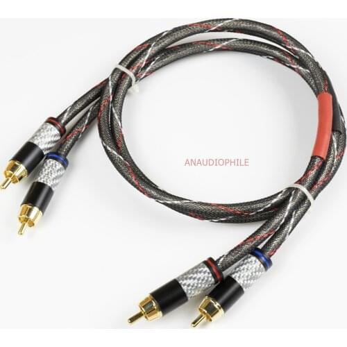 Hi-END Sliver Plated RCA Cable 5N 4 Thick Conductors HiFi RCA Male To Male Audio Cable DAC Amplifier Preamp