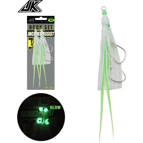 JK IHT 1/0 2/0 Pike Hooks Fishing Luminous Inchiku Assist Hook 3 Colors Available saltwater Fishhook Tackle