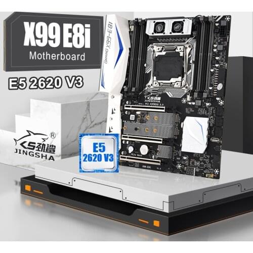 JINGSAH X99 E8I Motherboard Set With 2630V3 XEON E5 LGA2011-3 All Series DDR4 ECC REG NON-ECC Memory NVME USB3.0 Turbo Boost