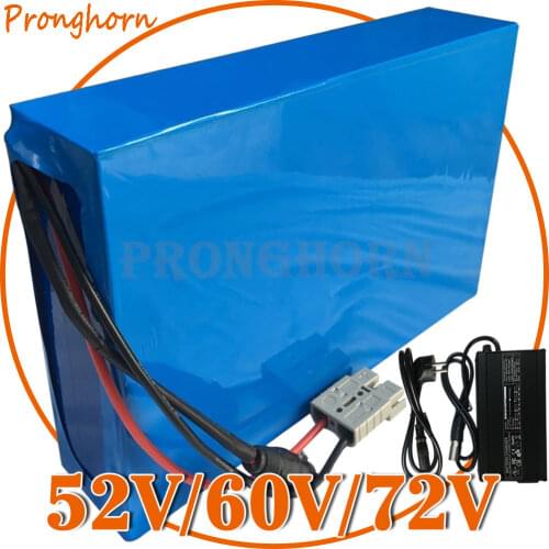 Free Duty 52V 60V 72V 13Ah 15Ah 18Ah 20Ah 25Ah Electric Bike Lithium Battery for 1000W 2000W 3000W Motor with 50A BMS 5A Charger
