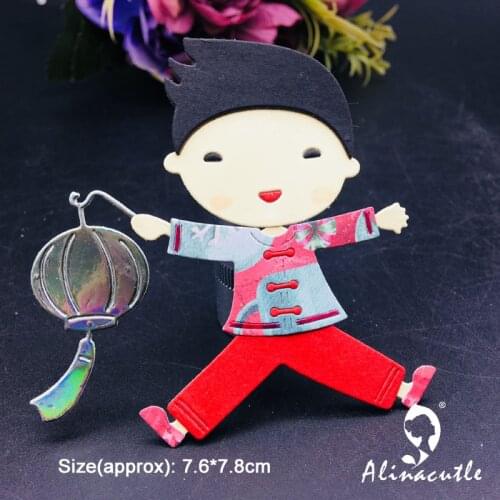 Metal Cutting Die Cut New Year Lantern Boy Doll Scrapbooking Paper craft album Handmade Card Stencil Cutter Punch Alinacutle