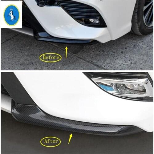 Yimaautotrims Front Below Bumper Protector Corner Overlay Strip Cover Trim 2 Pcs Fit For Toyota Camry 2018 - 2021 Auto Accessory