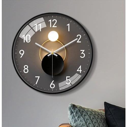 Nordic Creative Wall Clock Luminous Living Room Round Wall Watch Silent Classic Modern Design Reloj Pared Office Decor EB50WC