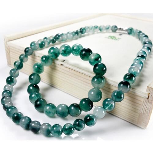 Genuine Natural Green 8mm Jade Beads Necklace Jadeite Jewelry Fashion Charm Accessories Lucky Amulet Gifts for Women Her Men