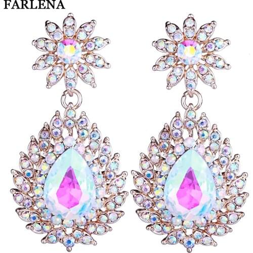 New Arrival Fashion Jewelry Clear Crystal Earrings Long Earrings for Women Wedding Bridal Drop Earrings