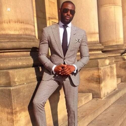 New Groomsmen Peak Lapel Two Buttons (Jacket+Pants+Tie) Groom Tuxedos Groomsmen Best Man Suit Mens Wedding Suits Bridegroom