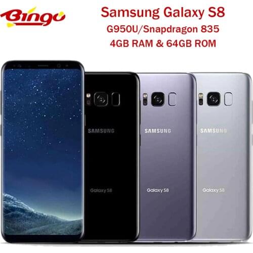 Samsung Galaxy S8 Original G950U Single Sim Qualcomm Snapdragon 835 Octa Core 5.8" 12MP&8MP RAM 4GB ROM 64GB NFC