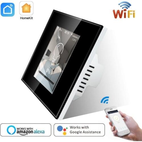 LCD Wifi Smart Dimmer Switch Work With Apple Homekit Alexa Google Home US EU 110V 220V, Power Consumption, Smart Home Switch