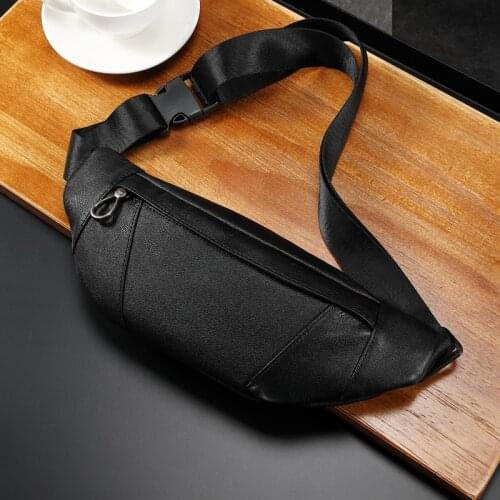 Genuine Leather Waist Packs For Men Travel Fanny Pack Male Small Waist Bag For Phone Pouch 2020 Fashion Design Mens Chest Bags