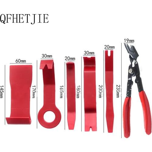 QFHETJIE Car Accessories 7 Pieces of Light Clip Plastic Buckle Screwdriver Audio Inner Door Removal Tool