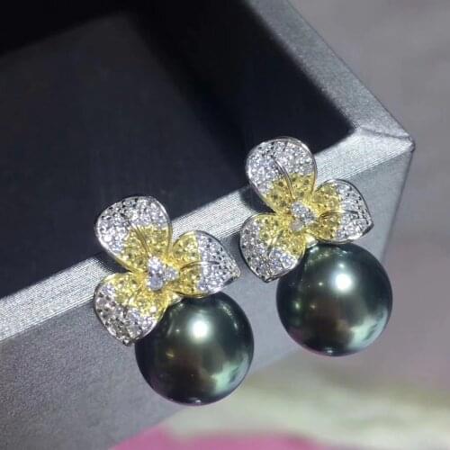 Garden Jewelry 925 Silver Earrings Findings Component Jewelry Parts Fashion Fittings for Pearls Coral Jade Agate Beads Stones