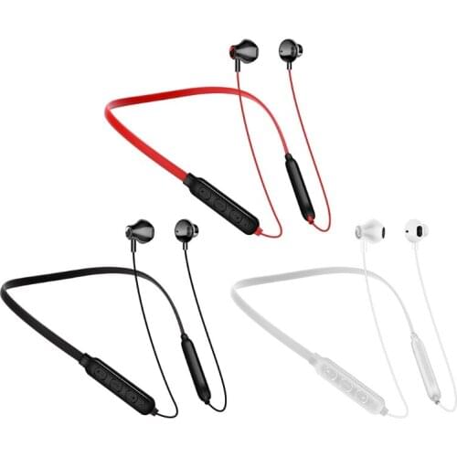 Black/ Red /White Neck-mounted Bluetooth 5.0 Sports Headsets Music Headset Phone Suitable for Most Mobile Phones