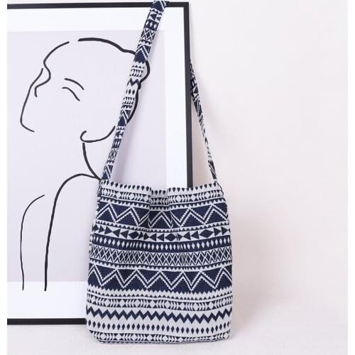 New Women Ethnic Style Butterfly Printing Canvas Shoulder Shopper Bag Casual Summer Beach Large Capacity Tote Purses and Handbag