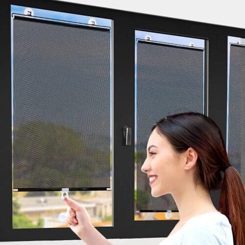Blackout Curtains Awning Roller Blinds Window Curtain For Living Room Bedroom Car Kitchen Office Suction Cup Sun Protection