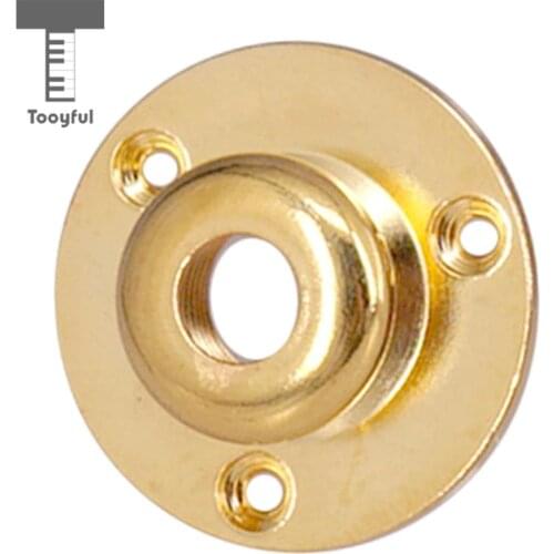 Tooyful Round Metal Threaded Jack Plate Socket Cover Head Cap for Guitar Bass Gold & Silver