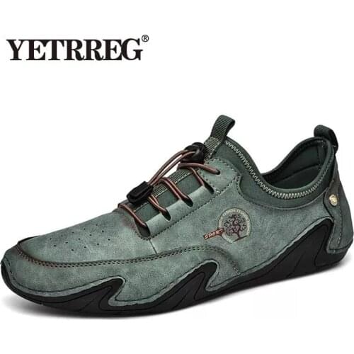 Brand Leather Mens Shoes Hot Sale Mens Casual Shoes Handmade Mens Loafers Classic Moccasins Outdoor Non-slip Mens Sneakers