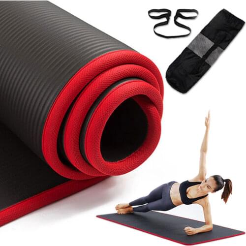10MM Thickened Yoga Mat Extra Thick High Quality NRB Gym 183X61cm Exercise Pads Pilates Fitness Tasteless Soft Gym with Bandage